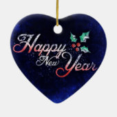 Herzgestalterische Neujahrsschmuck Keramik Ornament (Hinten)