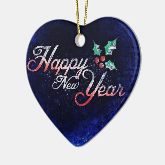 Herzgestalterische Neujahrsschmuck Keramik Ornament (Links)