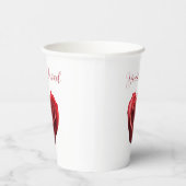 Herzgestalterische Rote Rose - du bist geliebt- Pappbecher (Rechts)