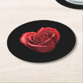 Herzgestalterische Rote Rose-Hochzeit Runder Pappuntersetzer (Angewinkelt)