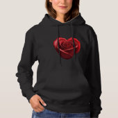 Herzgestalterische Rote Rose-Valentinstag Hoodie (Vorderseite)