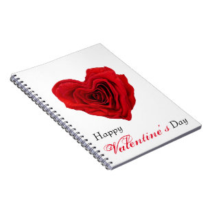 Herzgestalterische Rote Rose Valentinstag Notizblock