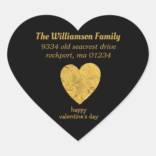 Herzgestalterische Valentinische Rücksendeadressen Herz-Aufkleber (Vorderseite)