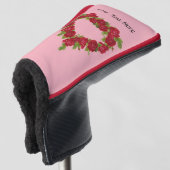 Herzgestalterischer Kranz Hübscher Rote Rosen auf Golf Headcover (3/4 Vorderseite)
