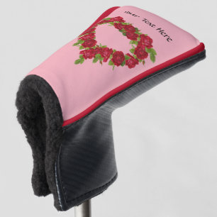 Herzgestalterischer Kranz Hübscher Rote Rosen auf Golf Headcover