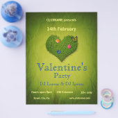 Herzgestalterischer Rasen Valentinstag Party Flyer (Einzeln)