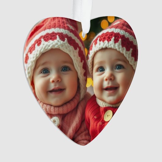 Herzgestalterisches Foto Ornament (Vorderseite)