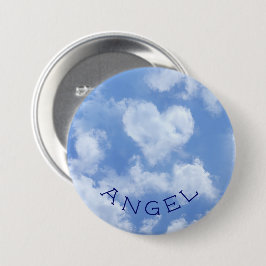 Herzgestaltete Cloud Lovely Blue Template Elegant Button