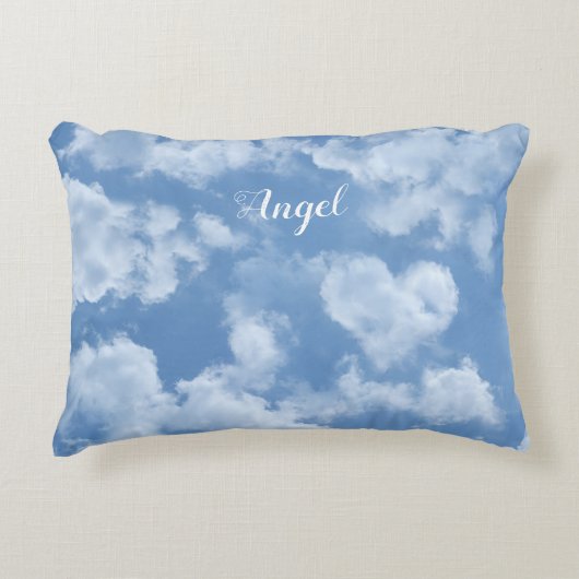 Herzgestaltete Cloud Lovely Blue Template Elegant Dekokissen (Vorderseite)