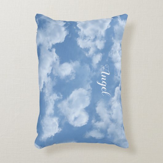 Herzgestaltete Cloud Lovely Blue Template Elegant Dekokissen (Vorderseite(Vertikal))