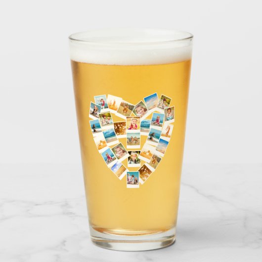 Herzgestaltete Foto Collage Family Fotos Glas (Vorne (Gefüllt))