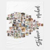 Herzgestaltete FotoCollage 51 Bilder Paare Fleecedecke (Vorderseite)