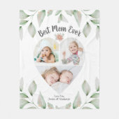 Herzgestaltete Fotocollage Beste Mama je Fleecedecke (Vorderseite)