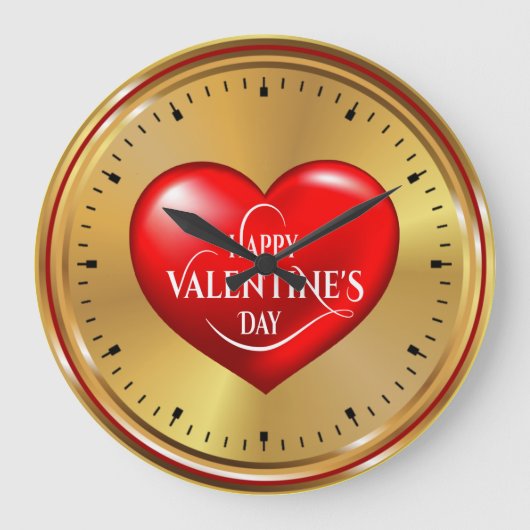 Herzgestaltete Großuhr Große Wanduhr (Vorderseite)