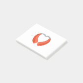 Herzgestaltete Hörhilfe Post-it Klebezettel (angewinkelt)