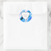 Herzgestaltete Kleider auf Blue Abstrakt Danke Runder Aufkleber (Tasche)