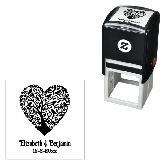 Herzgestalteter Baum des Lebens, Geburtsdatum Permastempel (Beispiel)