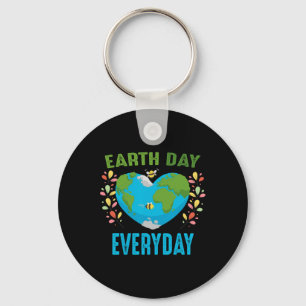 Herzgestalteter Earth Day Alltägliche Bienen Welt- Schlüsselanhänger