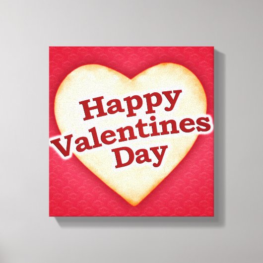 Herzgestalteter, glücklicher Tagestext Leinwanddruck (Vorderseite)