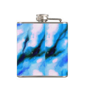 Herzgestalteter Kranz auf Abstrakter blauer Gastge Flachmann (Rückseite)