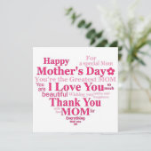 Herzgestalteter Muttertag Feiertagskarte (Stehend Vorderseite)