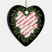 Herzgestalteter Weihnachtsrahmen für das Foto Keramikornament (Rechts)