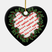 Herzgestalteter Weihnachtsrahmen für das Foto Keramikornament (Hinten)