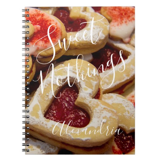 Herzgestalteter Zuckerkeks Sweet Nothing Foto Red Notizblock (Vorderseite)