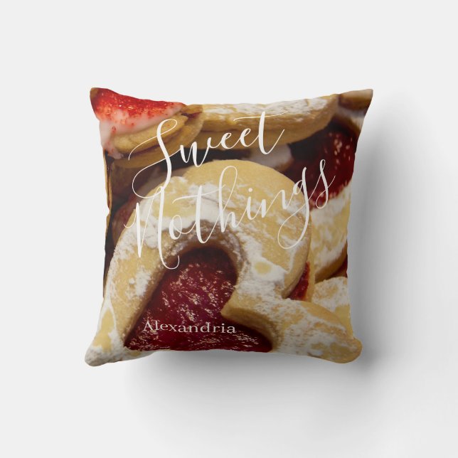 Herzgestaltetes Cookie-Foto Sweet Nothing Kissen (Rückseite)