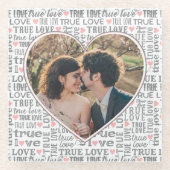 Herzgestaltetes Foto Wahre Love Valentines oder Ho Glasuntersetzer (Vorderseite)