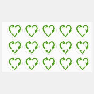 Herzgestaltetes Gerecycelt Symbol Etiketten