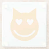 Herzgestapelte Augen Emoji Glasuntersetzer (Rückseite)