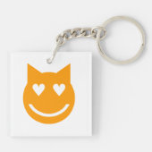 Herzgestapelte Augen Emoji Schlüsselanhänger (Rückseite)
