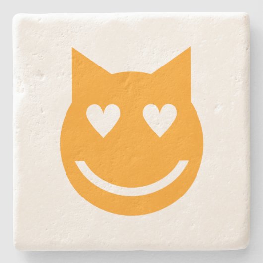 Herzgestapelte Augen Emoji Steinuntersetzer (Vorderseite)