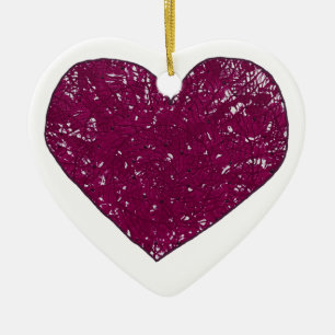 Herzgestapelte Magenta Spitzen Ornamente