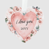 Herzgestapelte Valentines Floral Ornament (Rückseite)