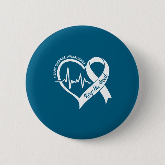 Herzgesundheitsmonat Herzerkrankung CHD Bewusstsei Button (Vorderseite)