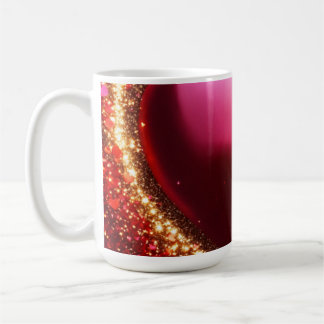 Herzglänzende Glitzer-Hintergrund Tasse