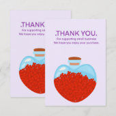 Herzglas Glas Karte, danke Kunden Begleitkarte (Vorne/Hinten)