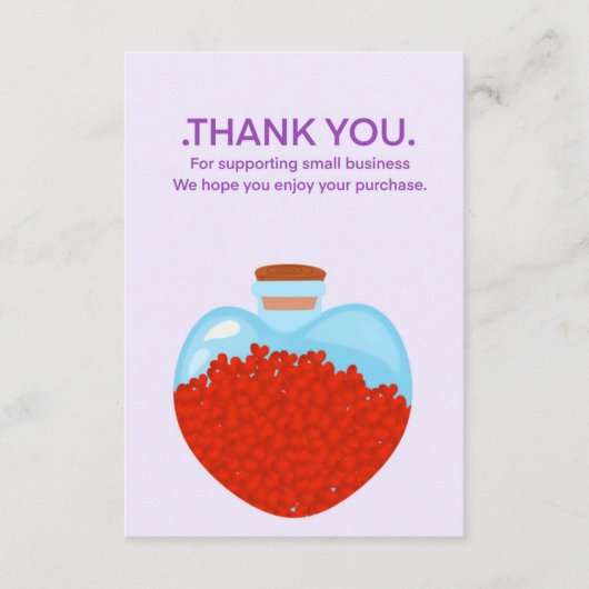 Herzglas Glas Karte, danke Kunden Begleitkarte (Vorderseite)