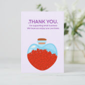 Herzglas Glas Karte, danke Kunden Begleitkarte (Stehend Vorderseite)