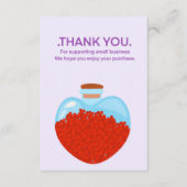 Herzglas Glas Karte, danke Kunden Begleitkarte (Rückseite)