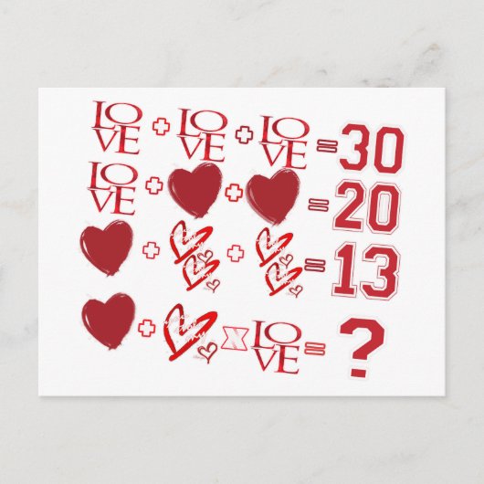 Herzgleichung Feiertagspostkarte (Vorderseite)