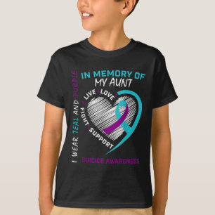 Herzgrafik im Gedenken an die Tante Selbstmord Bew T-Shirt