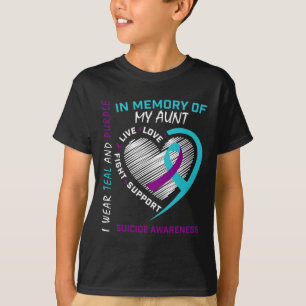 Herzgrafik im Gedenken an die Tante Selbstmord Bew T-Shirt