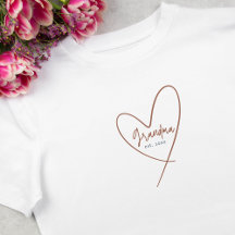 Herzgrandma Mocha Etabliertes Jahr T - Shirt