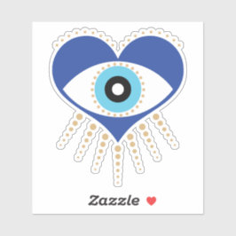 Herzgriechisches Böses Auge Aufkleber