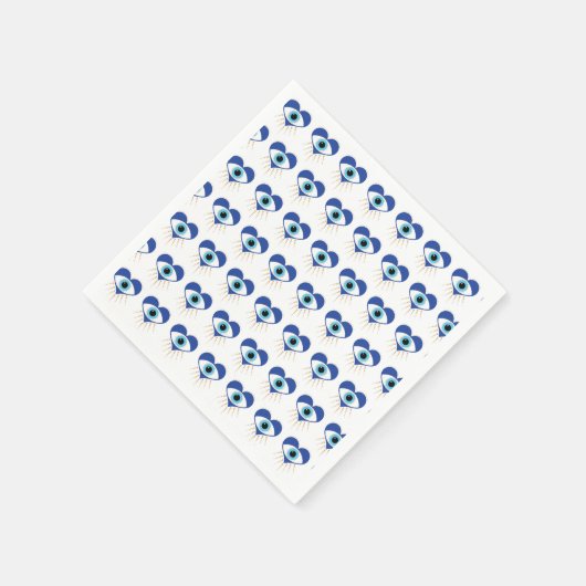 Herzgriechisches Böses Auge Serviette (Ecke)