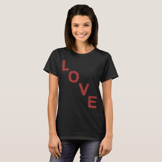Herzhaftes LOVE-Design aus roten Herzen für Sie T-Shirt (Vorne ganz)