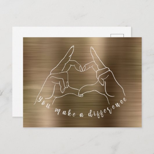 Herzhand-Symbol Sie machen einen Unterschied Postkarte (Vorne/Hinten)